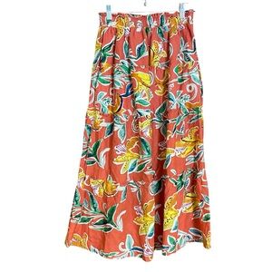 Rachel Rachel Roy linen blend bright floral tiered skirt medium